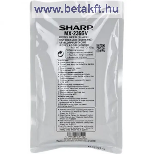 
                        Sharp MX235GV Developer (Eredeti)
                        SHMX235GV
